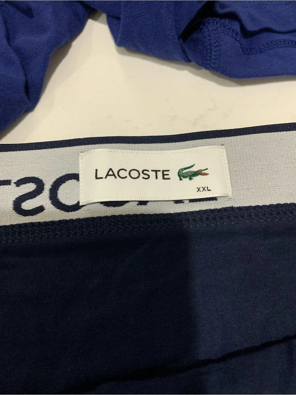Lacoste Men’s Boxer Cotton Brief 3-lot  — Red, Navy, Dark Blue Size XXL
